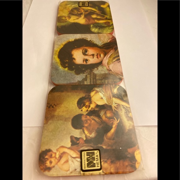 Vintage Baroque cherub art print Coasters Made in Spain MH Esteban Murillo - Picture 9 of 12